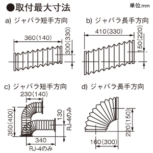 日本キヤリア(東芝) ジャバラ レンジフードファン浅形用別売用品 ジャバラ レンジフードファン浅形用別売用品 RJ-4 画像3