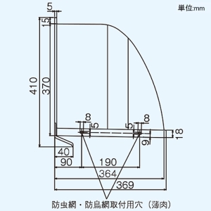 日本キヤリア(東芝) ウェザーカバー 樹脂製 羽根径30cm用 水切板付 一般換気扇別売部品 ウェザーカバー 樹脂製 羽根径30cm用 水切板付 一般換気扇別売部品 C-302 画像2