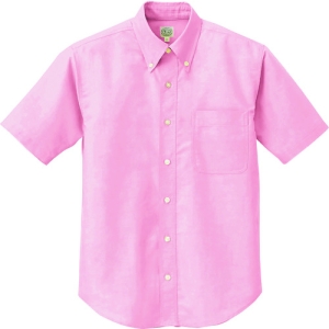 アイトス 半袖T/Cオックスボタンダウンシャツ 男女兼用 ピンク LL AZ7823060LL