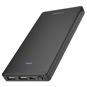 多摩電子工業 モバイルバッテリー 大容量10000mAh 薄型タイプ USB-A×2ポート 合計最大出力2.4A PSE適合品 ブラック TL115UK