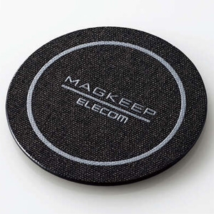 ELECOM 【生産完了品】マグネットステッカー ≪MAGKEEP≫ iPhone12シリーズ用 ファブリック生地 ブラック AMS-DSSTFBK