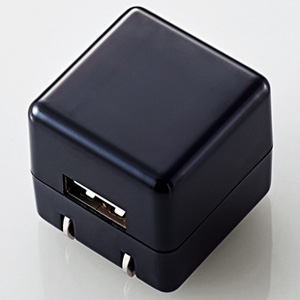 ELECOM AC充電器 キューブ型 DAP用 長寿命タイプ 最大出力1A USB-A×1ポート ブラック AVS-ACUAN007BK