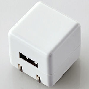 ELECOM 【限定特価】AC充電器 キューブ型 DAP用 長寿命タイプ 最大出力1A USB-A×1ポート ホワイト AVS-ACUAN007WH