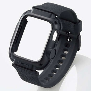ELECOM 【生産完了品】Apple Watch用バンドケース ≪NESTOUT WALK≫ Apple Watch SE・6・5・4(44mm)用 耐衝撃タイプ バンド一体型 AW-20MBCNESTBK
