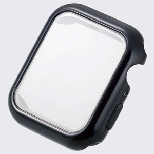 ELECOM フルカバーケース ハイブリッドケース Apple Watch SE・6・5・4(44mm)用 ブラック AW-44CSUCBK