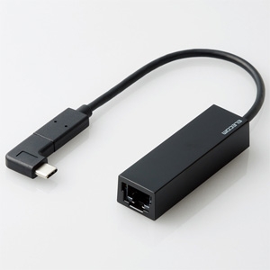 ELECOM ギガビットLANアダプター USB3.1(Gen1) Type-C・L字コネクタ付 ブラック ギガビットLANアダプター USB3.1(Gen1) Type-C・L字コネクタ付 ブラック EDC-GUC3L-B