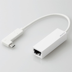 ELECOM ギガビットLANアダプター USB3.1(Gen1) Type-C・L字コネクタ付 ホワイト EDC-GUC3L-W
