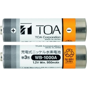 TOA ワイヤレスマイク用充電電池 ワイヤレスマイク用充電電池 WB-1000A-2