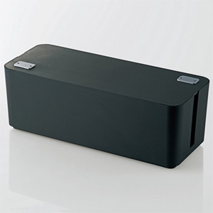 ELECOM 燃えにくいケーブルボックス 6個口電源タップ用 ブラック EKC-BOX001BK