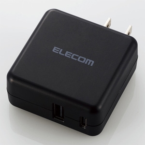 ELECOM 【生産完了品】AC充電器 合計最大出力3.6A Type-C×1ポート・USB-A×1ポート 高速充電対応 ブラック MPA-ACC07BK