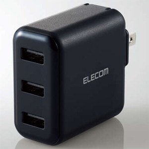ELECOM AC充電器 高出力・急速充電タイプ 合計最大出力3.6A USB-A×3ポート ブラック AC充電器 高出力・急速充電タイプ 合計最大出力3.6A USB-A×3ポート ブラック MPA-ACU12BK