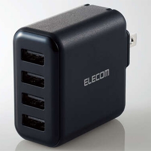 ELECOM AC充電器 高出力・急速充電タイプ 合計最大出力4.8A USB-A×4ポート ブラック AC充電器 高出力・急速充電タイプ 合計最大出力4.8A USB-A×4ポート ブラック MPA-ACU13BK