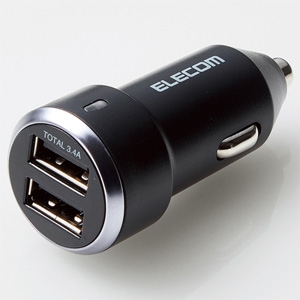 ELECOM 車載充電器 合計最大出力17W USB-A×2ポート ブラック MPA-CCU13BK