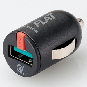 ELECOM 車載充電器 超コンパクトタイプ QuickCharge対応 激速充電タイプ 最大出力3A USB-A×1ポート MPA-CCUQ03BK
