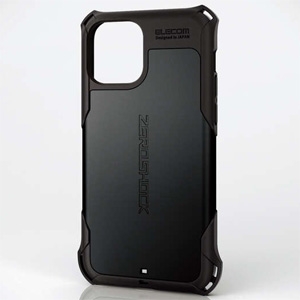 ELECOM ZEROSHOCKケース iPhone12・iPhone12 Pro用 ワイヤレス充電対応 衝撃吸収フィルム付 ブラック PM-A20BZEROBK