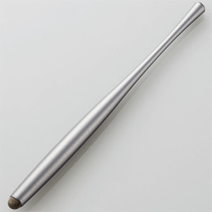 ELECOM タッチペン ≪AL.STYLUS≫ 導電繊維タイプ 低重心設計 ペン先約6mm 交換用ペン先付 P-TPATCF01GY