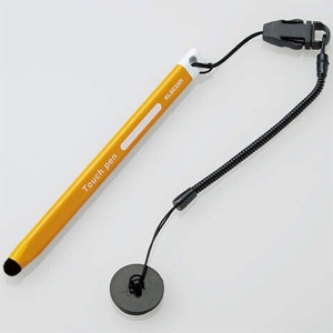 ELECOM 三角形タッチペン 超感度タイプ 鉛筆型 太軸タイプ ペン先約5.5mm お名前スペース付 イエロー P-TPEN02BYL