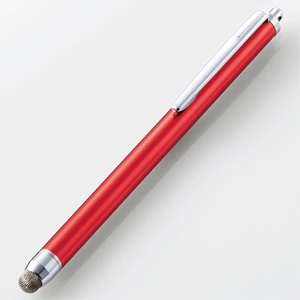 ELECOM タッチペン 導電繊維タイプ ペン先約6mm レッド P-TPS03RD