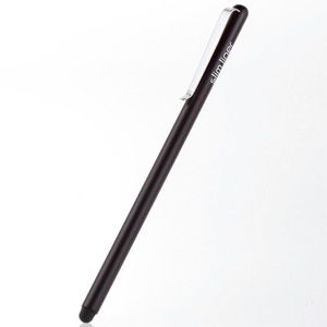 ELECOM スリムタッチペン 細ペン軸タイプ ペン先約4.5mm 交換用ペン先2個付 ブラック P-TPSLIMBK