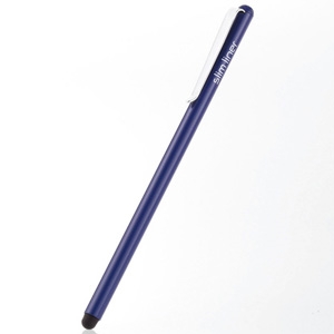 ELECOM スリムタッチペン 細ペン軸タイプ ペン先約4.5mm 交換用ペン先2個付 ネイビー P-TPSLIMNV