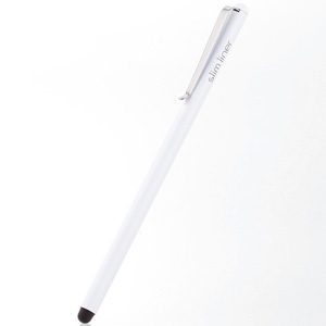 ELECOM スリムタッチペン 細ペン軸タイプ ペン先約4.5mm 交換用ペン先2個付 ホワイト スリムタッチペン 細ペン軸タイプ ペン先約4.5mm 交換用ペン先2個付 ホワイト P-TPSLIMWH