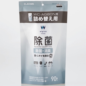 ELECOM ウェットクリーニングティッシュ 除菌タイプ 詰め替え用 90枚入 ウェットクリーニングティッシュ 除菌タイプ 詰め替え用 90枚入 WC-AG90SPN