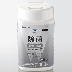 ELECOM ウェットクリーニングティッシュ 除菌タイプ 大容量ボトルタイプ 150枚入 WC-AG150N