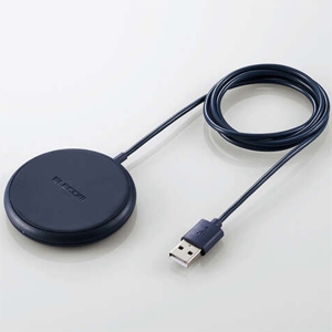 ELECOM ワイヤレス充電器 USB-Aケーブル一体型 Qi規格対応 卓上タイプ 最大5W ケーブル長100cm ネイビー ワイヤレス充電器 USB-Aケーブル一体型 Qi規格対応 卓上タイプ 最大5W ケーブル長100cm ネイビー W-QA16NV