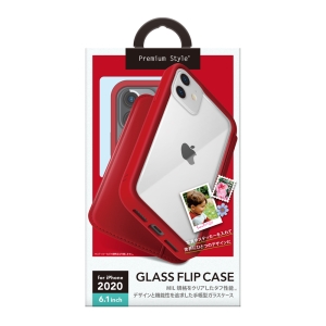 PGA 【生産完了品】iPhone 12/12 Pro用 ガラスフリップケース レッド iPhone 12/12 Pro用 ガラスフリップケース レッド PG-20GGF02RD 画像2