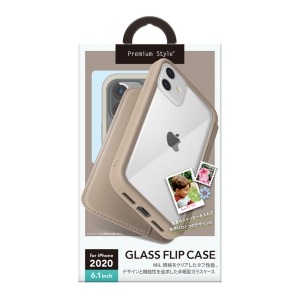 PGA 【生産完了品】iPhone 12/12 Pro用 ガラスフリップケース ベージュ iPhone 12/12 Pro用 ガラスフリップケース ベージュ PG-20GGF03BE 画像2