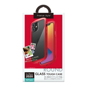 PGA iPhone 12/12 Pro用 ガラスタフケース ラウンドタイプ レッド iPhone 12/12 Pro用 ガラスタフケース ラウンドタイプ レッド PG-20GGT02RD 画像2