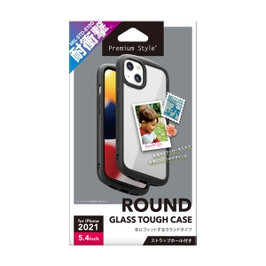 PGA 【生産完了品】iPhone 13 mini用 ガラスタフケース ラウンドタイプ ブラック iPhone 13 mini用 ガラスタフケース ラウンドタイプ ブラック PG-21JGT01BK 画像2