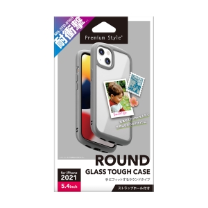 PGA 【生産完了品】iPhone 13 mini用 ガラスタフケース ラウンドタイプ グレー iPhone 13 mini用 ガラスタフケース ラウンドタイプ グレー PG-21JGT02GY 画像2