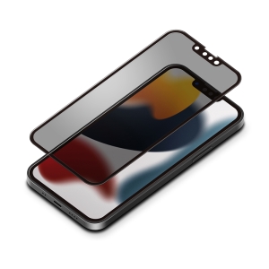 PGA iPhone 13 mini用 液晶全面保護ガラス 覗き見防止 PG-21JGL07FMB