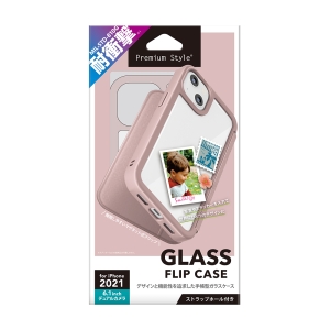 PGA 【生産完了品】iPhone 13用 ガラスフリップケース ピンク iPhone 13用 ガラスフリップケース ピンク PG-21KGF06PK 画像2