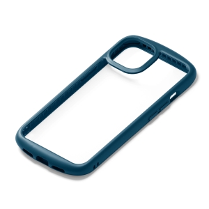 PGA iPhone 13用 ガラスタフケース ラウンドタイプ ネイビー PG-21KGT04NV