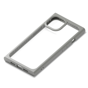 PGA iPhone 13用 ガラスタフケース スクエアタイプ グレー PG-21KGT06GY