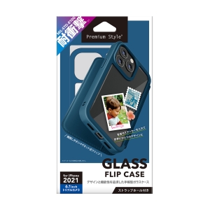 PGA 【生産完了品】iPhone 13 Pro用 ガラスフリップケース ネイビー iPhone 13 Pro用 ガラスフリップケース ネイビー PG-21NGF03NV 画像2