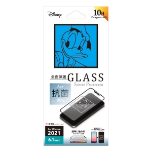 PGA iPhone 13/13 Pro用 抗菌液晶全面保護ガラス [ドナルドダック] iPhone 13/13 Pro用 抗菌液晶全面保護ガラス [ドナルドダック] PG-DGL21K03DND 画像2