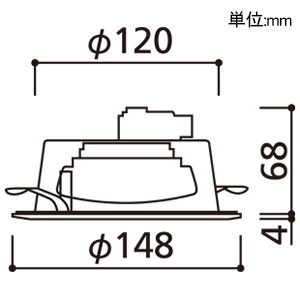 オーデリック LEDダウンライト 高気密SB形 白熱灯器具60Wクラス LED電球フラット形 口金GX53-1a 電球色〜昼光色 Bluetooth&reg;フルカラー調光・調色 拡散配光 埋込穴φ125 ブラック LEDダウンライト 高気密SB形 白熱灯器具60Wクラス LED電球フラット形 口金GX53-1a 電球色〜昼光色 Bluetooth&reg;フルカラー調光・調色 拡散配光 埋込穴φ125 ブラック OD361006RG 画像2