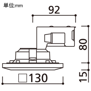 オーデリック LEDベースダウンライト 角型 R15 クラス2 高気密SB形 白熱灯器具100Wクラス LED一体型 昼白色 LC調光 拡散配光 埋込穴□100 木枠(白木) LEDベースダウンライト 角型 R15 クラス2 高気密SB形 白熱灯器具100Wクラス LED一体型 昼白色 LC調光 拡散配光 埋込穴□100 木枠(白木) OD261117R 画像2