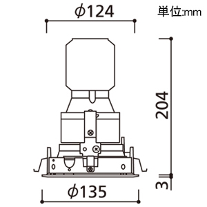 オーデリック 【生産完了品】LEDベースダウンライト C2500 深型 CDM-T70Wクラス/FHT42W×2灯クラス LED一体型 白色 埋込穴φ125 ワイド配光 電源装置別売 銀色コーンタイプ オフホワイト LEDベースダウンライト C2500 深型 CDM-T70Wクラス/FHT42W×2灯クラス LED一体型 白色 埋込穴φ125 ワイド配光 電源装置別売 銀色コーンタイプ オフホワイト XD402406 画像2