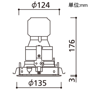 オーデリック 【生産完了品】LEDベースダウンライト C1950 深型 CDM-T35Wクラス/FHT42Wクラス LED一体型 電球色 2700K 埋込穴φ125 拡散配光 電源装置別売 白色コーンタイプ オフホワイト LEDベースダウンライト C1950 深型 CDM-T35Wクラス/FHT42Wクラス LED一体型 電球色 2700K 埋込穴φ125 拡散配光 電源装置別売 白色コーンタイプ オフホワイト XD402342H 画像2