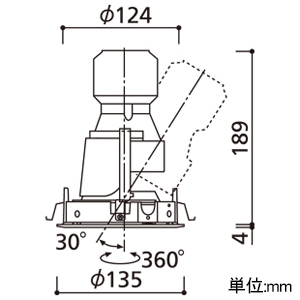 オーデリック LEDユニバーサルダウンライト グレアレスタイプ C1950 CDM-T35Wクラス LED一体型 電球色 3000K 埋込穴φ125 ナロー配光 電源装置別売 マットブラック LEDユニバーサルダウンライト グレアレスタイプ C1950 CDM-T35Wクラス LED一体型 電球色 3000K 埋込穴φ125 ナロー配光 電源装置別売 マットブラック XD402214 画像2