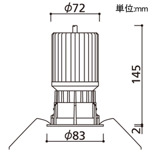 オーデリック LEDベースダウンライト 反射板タイプ C2500・C1950 CDM-T70Wクラス/FHT42W×2灯クラス・CDM-T35Wクラス/FHT42Wクラス LED一体型 電球色 3000K 埋込穴φ75 配光角53° 白色コーンタイプ 電源装置別売 オフホワイト LEDベースダウンライト 反射板タイプ C2500・C1950 CDM-T70Wクラス/FHT42W×2灯クラス・CDM-T35Wクラス/FHT42Wクラス LED一体型 電球色 3000K 埋込穴φ75 配光角53° 白色コーンタイプ 電源装置別売 オフホワイト XD702119 画像2