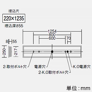 DAIKO LED長形ベースライト 40形 埋込形 幅220mm 一般用 6900lmクラス FHF32形高出力型×2灯相当 非調光 電球色 LED長形ベースライト 40形 埋込形 幅220mm 一般用 6900lmクラス FHF32形高出力型×2灯相当 非調光 電球色 LZB-92589XW+LZA-92824Y 画像2