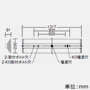 DAIKO 【生産完了品】LED長形ベースライト 40形 軒下用・防雨形 直付形 幅230mm 5200lmクラス FHF32形定格出力型×2灯相当 非調光 電球色 LED長形ベースライト 40形 軒下用・防雨形 直付形 幅230mm 5200lmクラス FHF32形定格出力型×2灯相当 非調光 電球色 LZW-93073XW+LZA-93081Y 画像2