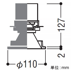 コイズミ照明 LEDベースダウンライト グレアレス 2000lmクラス HID35W相当 埋込穴φ100mm 配光角55° 電球色(3000K) 鏡面コーン・白色枠 電源別売 LEDベースダウンライト グレアレス 2000lmクラス HID35W相当 埋込穴φ100mm 配光角55° 電球色(3000K) 鏡面コーン・白色枠 電源別売 XD255519WL 画像2