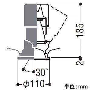 コイズミ照明 LEDユニバーサルダウンライト グレアレス 1000・1500lmクラス HID35W・JR12V50W相当 埋込穴φ100mm 配光角20° 電球色(3000K) 鏡面コーン・白色枠 電源別売 LEDユニバーサルダウンライト グレアレス 1000・1500lmクラス HID35W・JR12V50W相当 埋込穴φ100mm 配光角20° 電球色(3000K) 鏡面コーン・白色枠 電源別売 XD203026WL 画像2