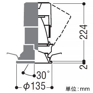 コイズミ照明 LEDユニバーサルダウンライト グレアレス 1000・1500lmクラス HID35W・JR12V50W相当 埋込穴φ125mm 配光角15° 電球色(2700K) 鏡面コーン・白色枠 電源別売 LEDユニバーサルダウンライト グレアレス 1000・1500lmクラス HID35W・JR12V50W相当 埋込穴φ125mm 配光角15° 電球色(2700K) 鏡面コーン・白色枠 電源別売 XD201021WA 画像2